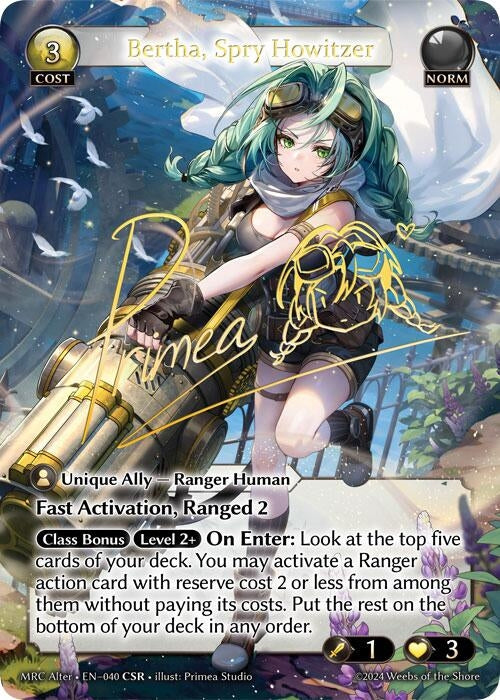 Image for Bertha, Spry Howitzer (40) (Mercurial Heart Alter Edition) (MH Alter) - Grand Archive TCG