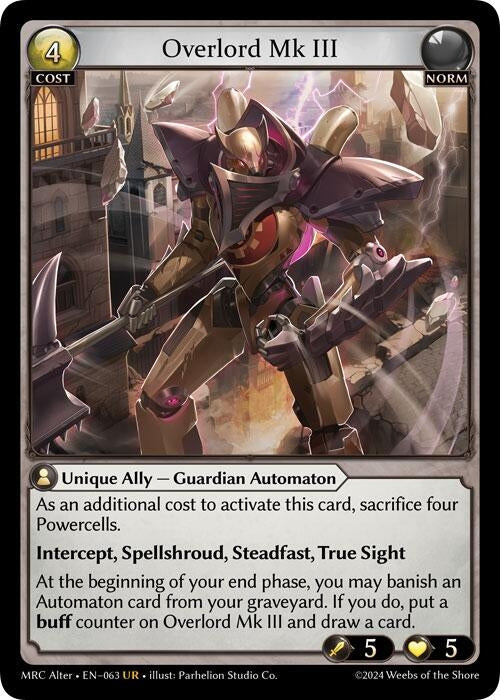 Image for Overlord Mk III (63) (Mercurial Heart Alter Edition) (MH Alter) - Grand Archive TCG