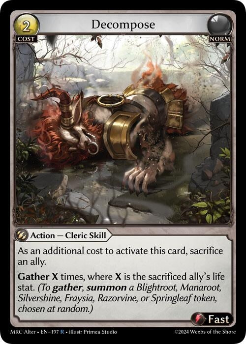 Image for Decompose (197) (Mercurial Heart Alter Edition) (MH Alter) - Grand Archive TCG