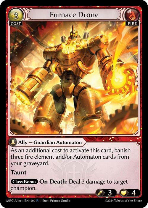 Image for Furnace Drone (200) (Mercurial Heart Alter Edition) (MH Alter) - Grand Archive TCG