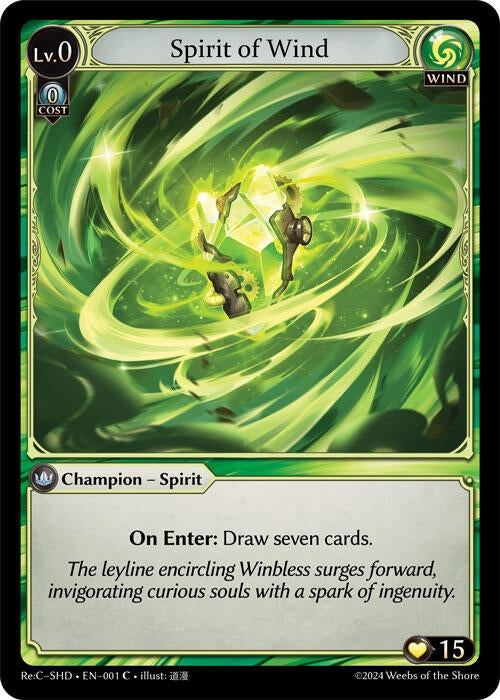 Image for Spirit of Wind (001) (Tristan, Shadowdancer Re:Collection Lite) (SHDLTE) - Grand Archive TCG