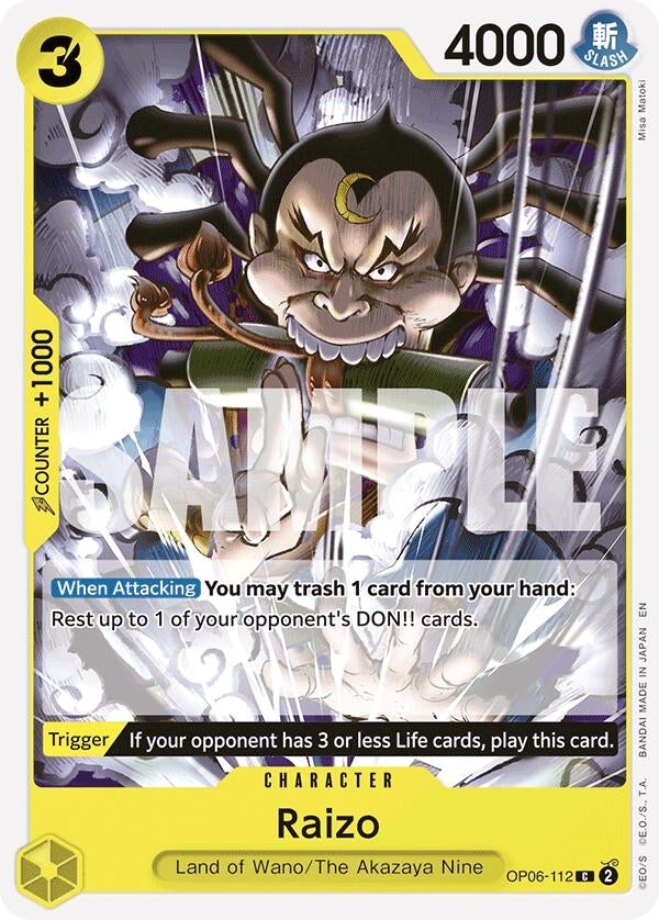 Image for Raizo (Reprint) (OP06-112) (Starter Deck 28: GREEN/YELLOW Yamato) (ST-28) - One Piece Card Game