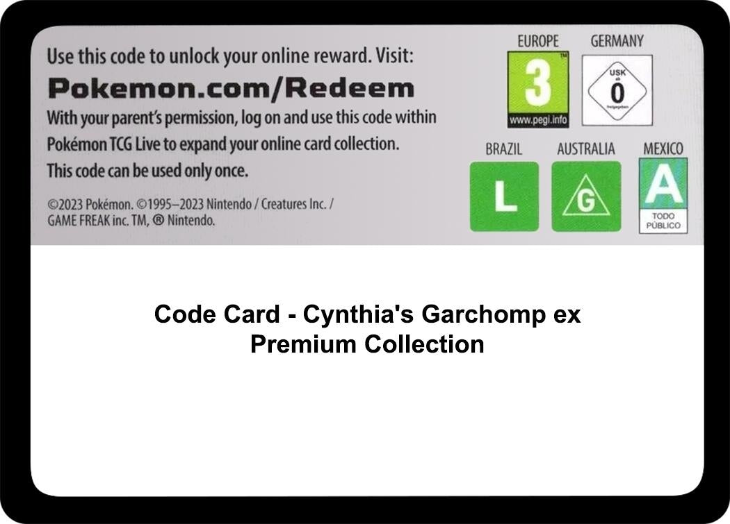Image for Code Card - Cynthia's Garchomp ex Premium Collection (Miscellaneous Cards & Products) (MCAP) - Pokemon