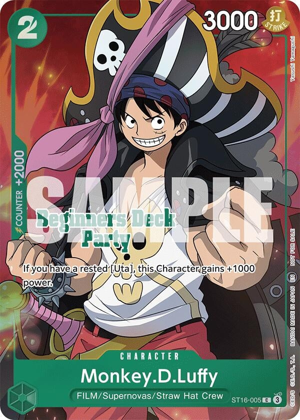 Image for Monkey.D.Luffy (Beginners Deck Party [ST-23] - [ST-28] Winner Pack) (ST16-005) (One Piece Promotion Cards) (OP-PR) - One Piece Card Game