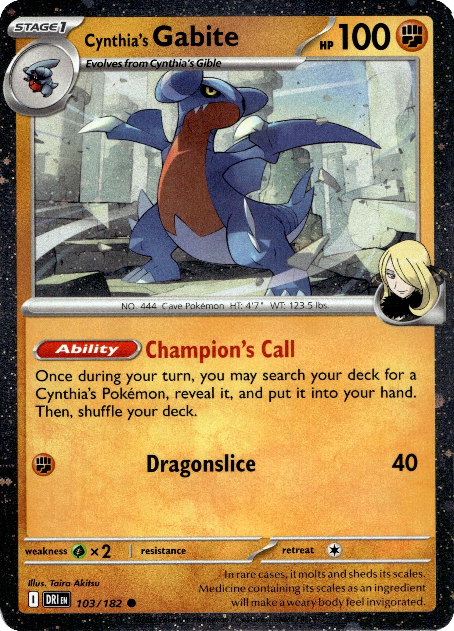 Image for Cynthia's Gabite (Cosmos Holo) (103/182) (Miscellaneous Cards & Products) (MCAP) - Pokemon