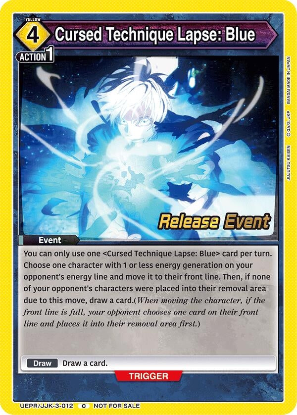 Image for Cursed Technique Lapse: Blue (UEPR/JJK-3-012) (UEX02BT: Jujutsu Kaisen Vol.2 Release Event Cards) (UEX02BT_RE) - Union Arena