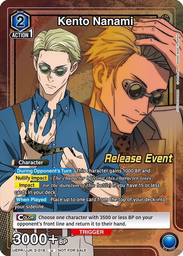 Image for Kento Nanami (Release Event Participation) (UEPR/JJK-3-018) (UEX02BT: Jujutsu Kaisen Vol.2 Release Event Cards) (UEX02BT_RE) - Union Arena