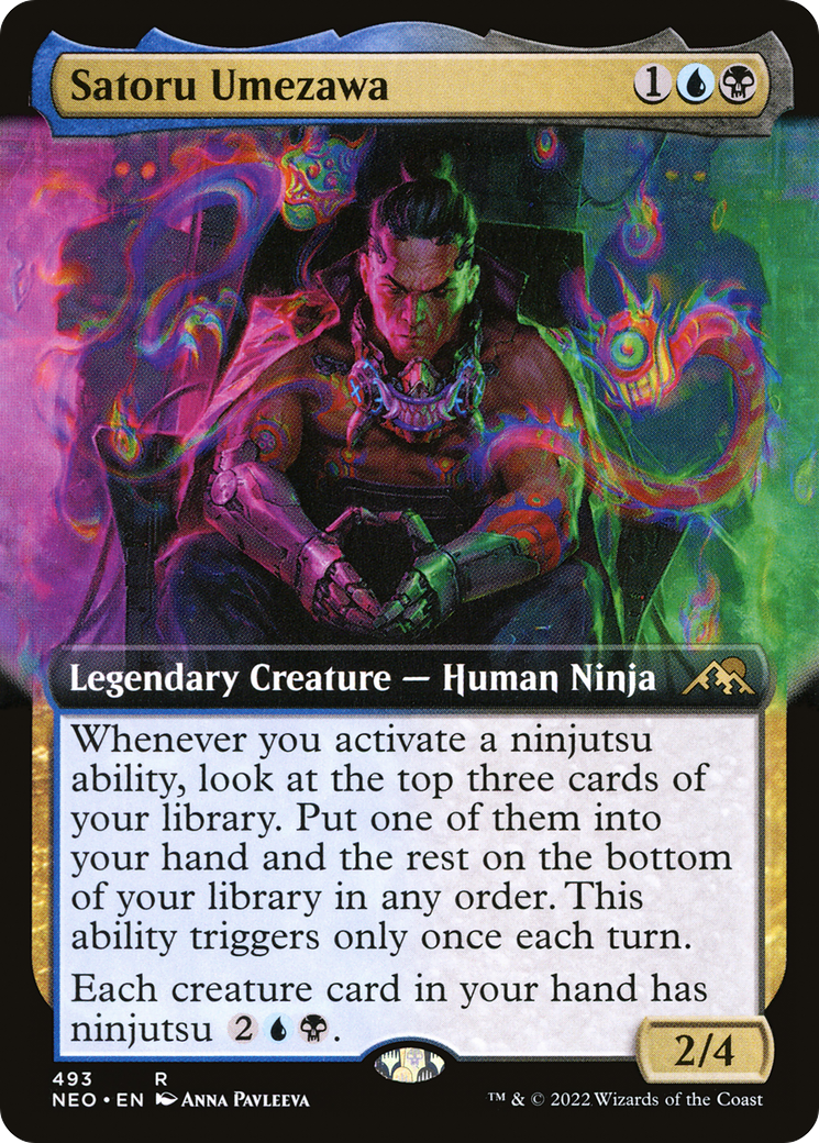Satoru Umezawa (Extended Art) (NEO-493) [Kamigawa: Neon Dynasty] Foil