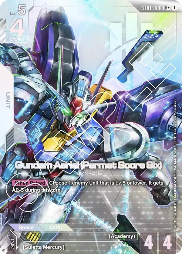 Image for Gundam Aerial (Permet Score Six) (LR+) (ST01-006) (Starter Deck 01: Heroic Beginnings) (ST01) - Gundam Card Game