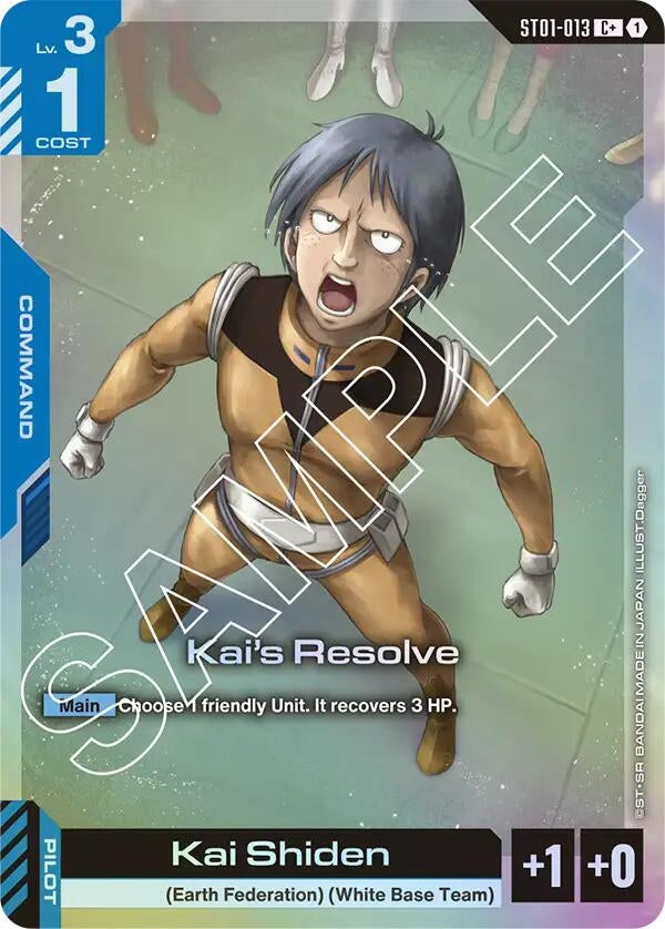 Image for Kai's Resolve (C+) (ST01-013) (Starter Deck 01: Heroic Beginnings) (ST01) - Gundam Card Game