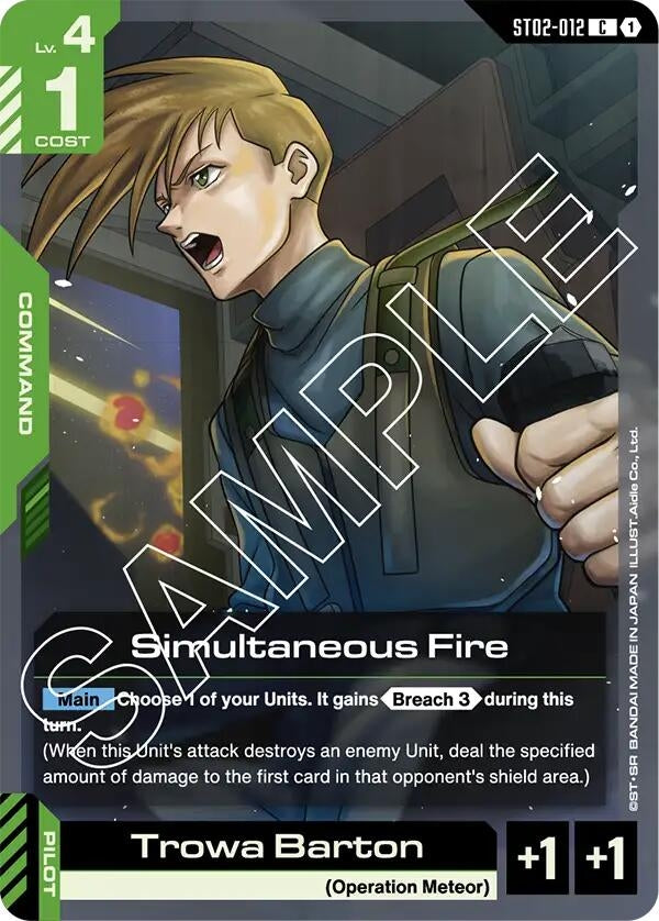 Image for Simultaneous Fire (ST02-012) (Starter Deck 02: Wings of Advance) (ST02) - Gundam Card Game