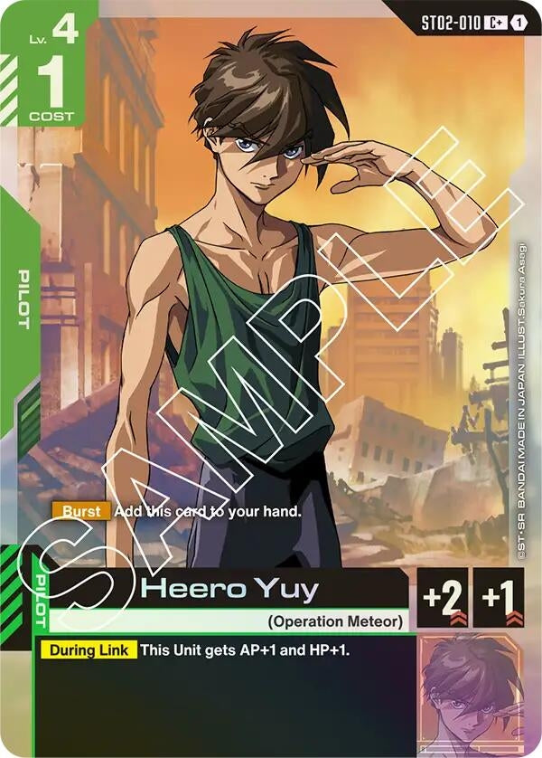 Image for Heero Yuy (C+) (ST02-010) (Starter Deck 02: Wings of Advance) (ST02) - Gundam Card Game