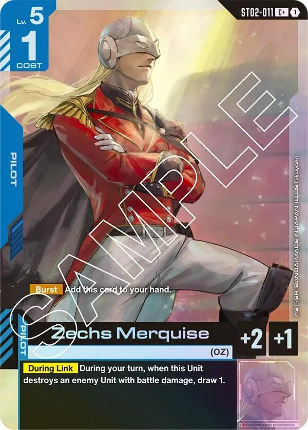 Image for Zechs Merquise (C+) (ST02-011) (Starter Deck 02: Wings of Advance) (ST02) - Gundam Card Game
