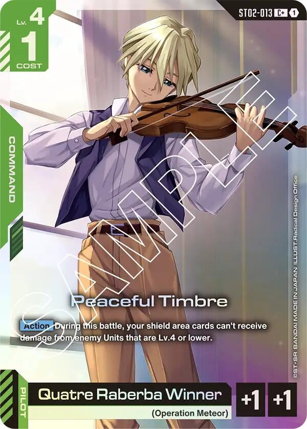 Image for Peaceful Timbre (C+) (ST02-013) (Starter Deck 02: Wings of Advance) (ST02) - Gundam Card Game
