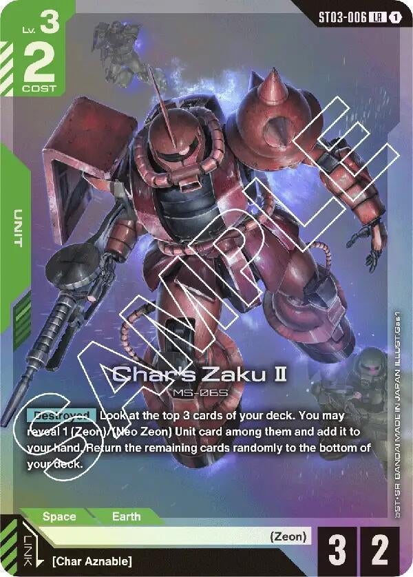 Image for Char's Zaku II (ST03-006) (Starter Deck 03: Zeon's Rush) (ST03) - Gundam Card Game