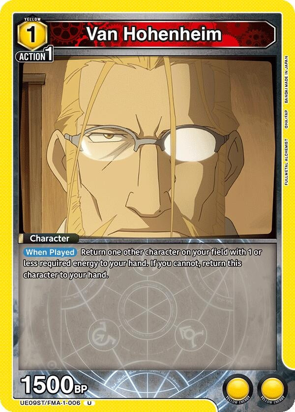 Image for Van Hohenheim (UE09ST/FMA-1-006) (UE09ST: FULLMETAL ALCHEMIST Starter Deck) (UE09ST) - Union Arena
