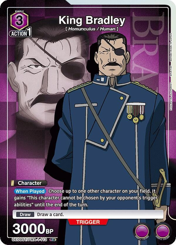 Image for King Bradley (R*) (UE09ST/FMA-1-113) (UE09ST: FULLMETAL ALCHEMIST Starter Deck) (UE09ST) - Union Arena