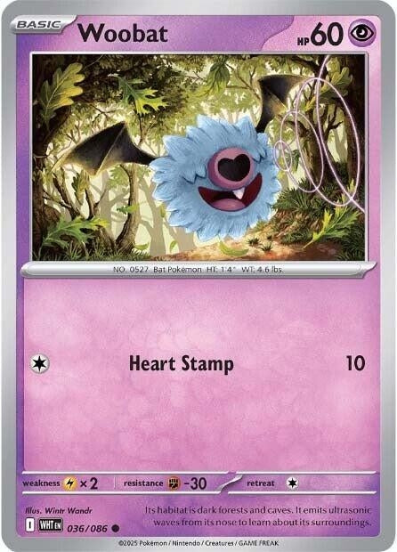 Image for Woobat (036/086) (SV: White Flare) (WHT) - Pokemon