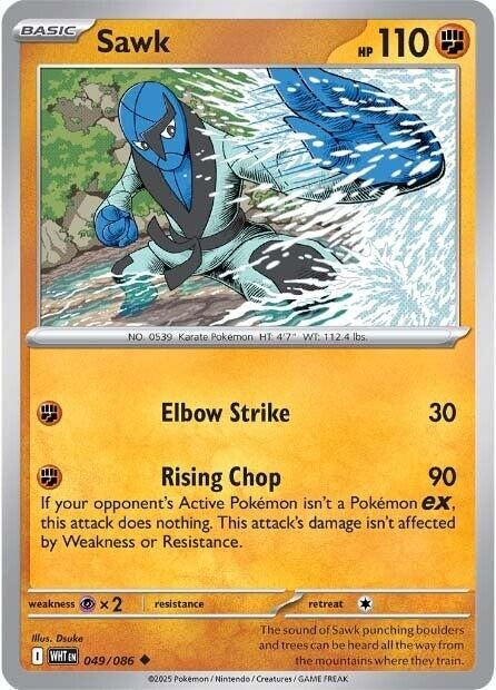 Image for Sawk (049/086) (SV: White Flare) (WHT) - Pokemon