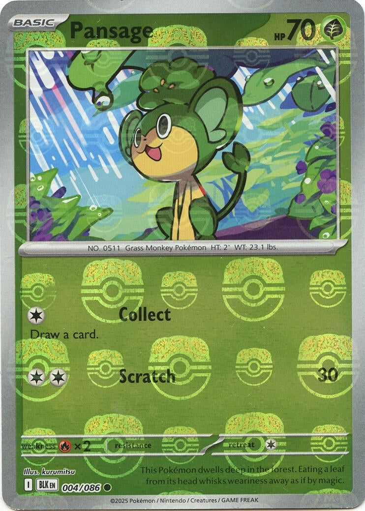 Image for Pansage (Master Ball Pattern) (004/086) (SV: Black Bolt) - Pokemon