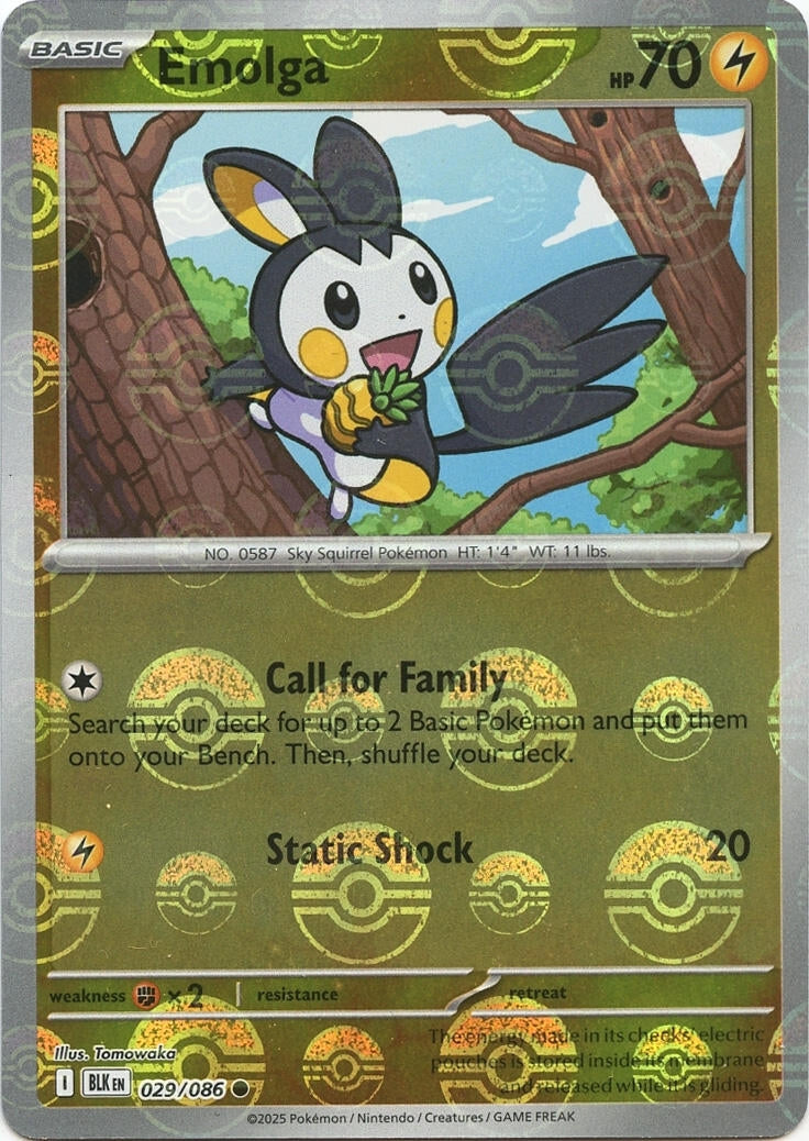 Image for Emolga (Poke Ball Pattern) (029/086) (SV: Black Bolt) - Pokemon