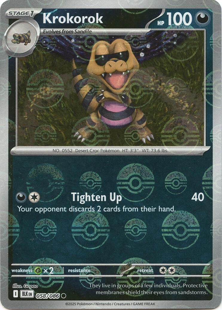 Image for Krokorok (Poke Ball Pattern) (058/086) (SV: Black Bolt) - Pokemon