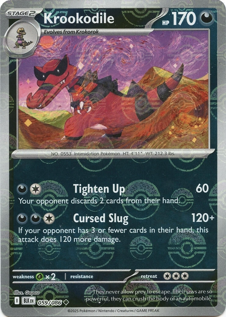 Image for Krookodile (Poke Ball Pattern) (059/086) (SV: Black Bolt) - Pokemon