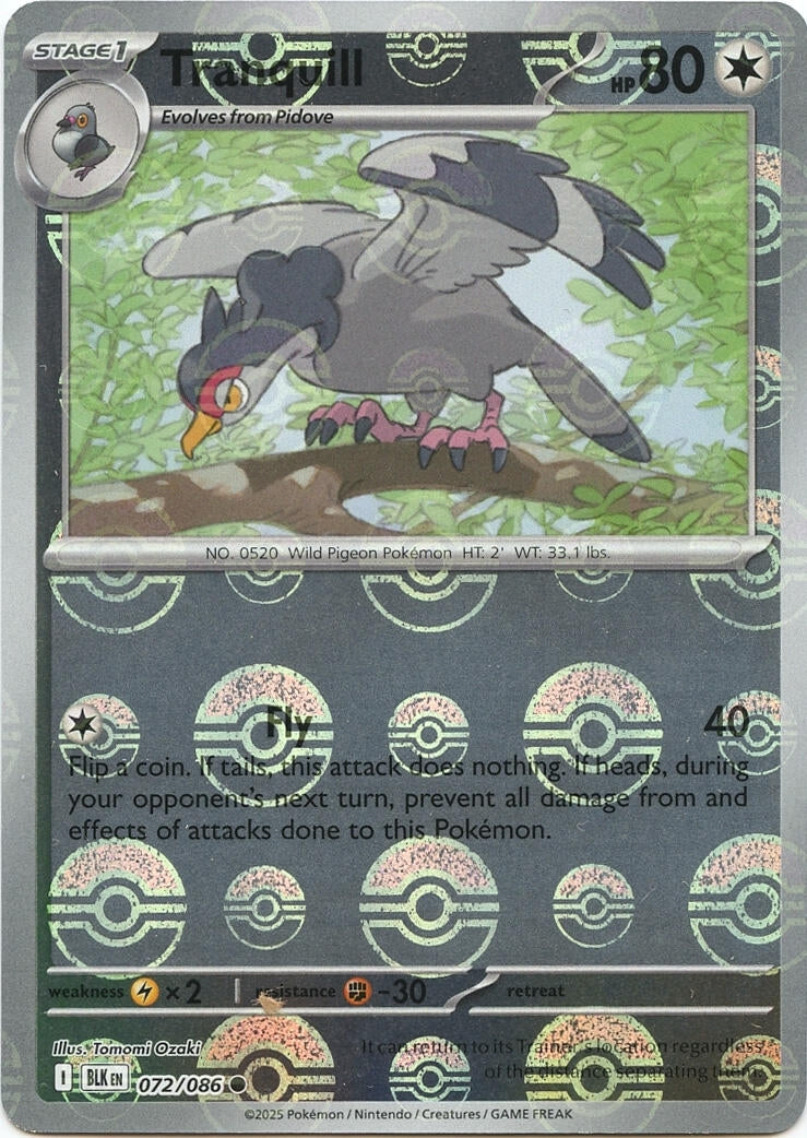 Image for Tranquill (Poke Ball Pattern) (072/086) (SV: Black Bolt) - Pokemon