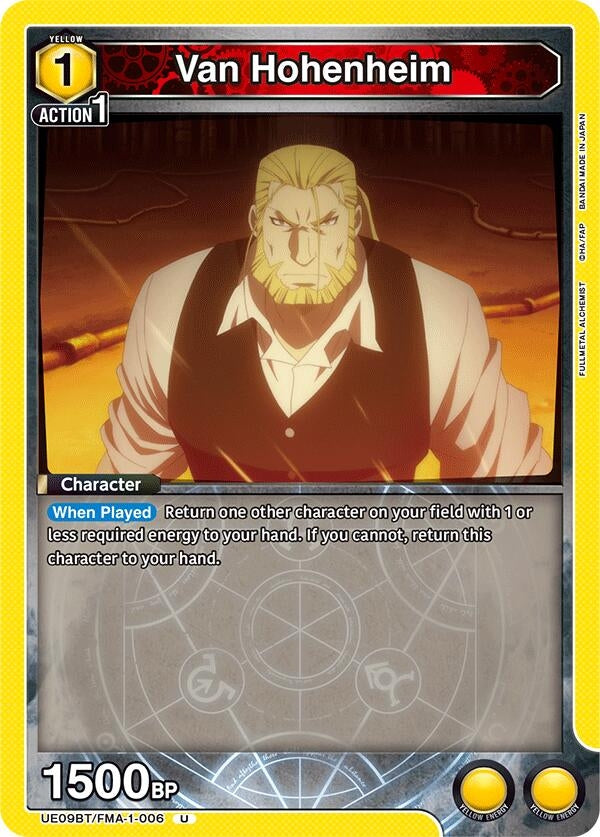 Image for Van Hohenheim (UE09BT/FMA-1-006) (UE09BT: FULLMETAL ALCHEMIST) (UE09BT) - Union Arena