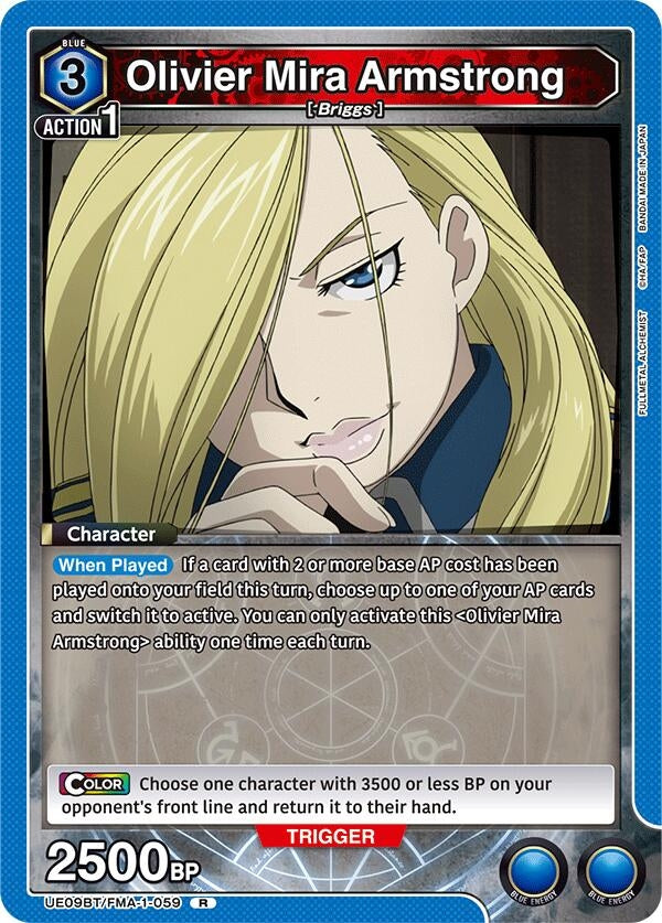 Image for Olivier Mira Armstrong (059) (UE09BT/FMA-1-059) (UE09BT: FULLMETAL ALCHEMIST) (UE09BT) - Union Arena