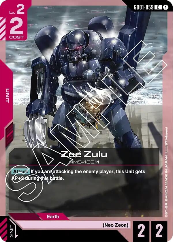 Image for Zee Zulu (GD01-059) (Newtype Rising) (GD01) - Gundam Card Game