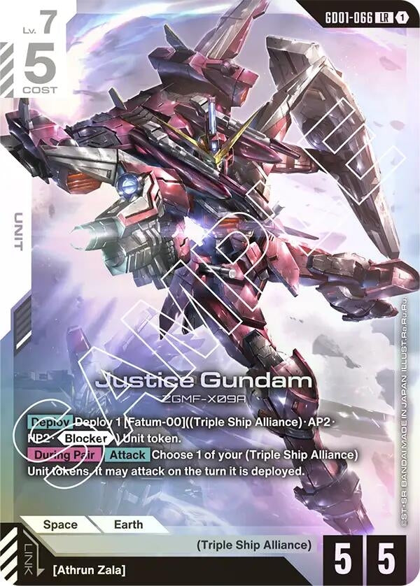 Image for Justice Gundam (GD01-066) (Newtype Rising) (GD01) - Gundam Card Game