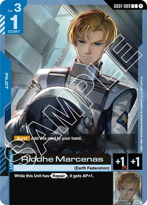 Image for Riddhe Marcenas (GD01-089) (Newtype Rising) (GD01) - Gundam Card Game