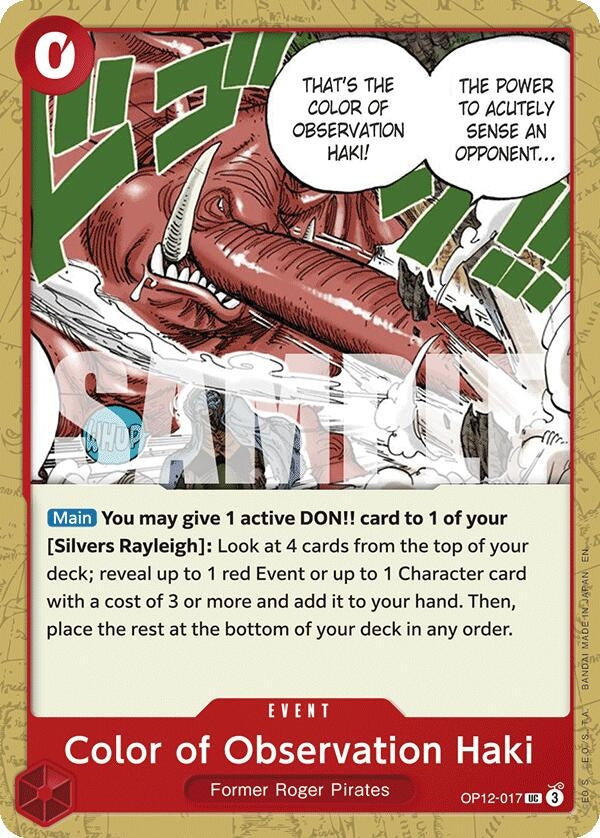 Image for Color of Observation Haki (OP12-017) (Legacy of the Master) (OP12) - One Piece Card Game