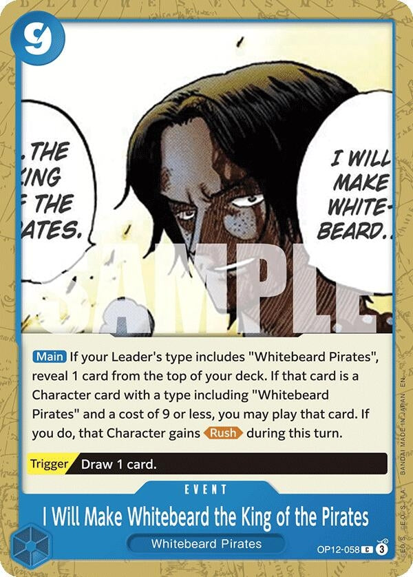 Image for I Will Make Whitebeard the King of the Pirates (OP12-058) (Legacy of the Master) (OP12) - One Piece Card Game