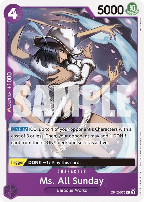 Image for Ms. All Sunday (OP12-075) (Legacy of the Master) (OP12) - One Piece Card Game