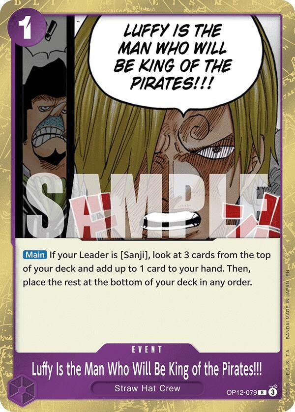 Image for Luffy Is the Man Who Will Be King of the Pirates!!! (OP12-079) (Legacy of the Master) (OP12) - One Piece Card Game