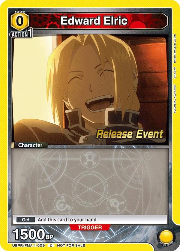 Image for Edward Elric (009) (UEPR/FMA-1-009) (UE09BT: FULLMETAL ALCHEMIST Release Event Cards) (UE09BT_RE) - Union Arena