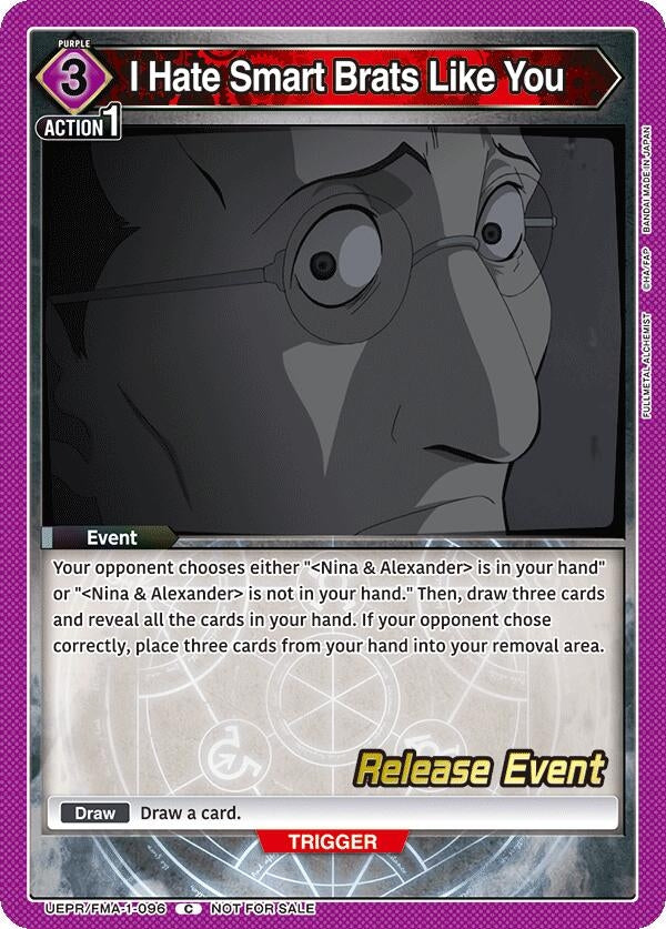 Image for I Hate Smart Brats Like You (UEPR/FMA-1-096) (UE09BT: FULLMETAL ALCHEMIST Release Event Cards) (UE09BT_RE) - Union Arena