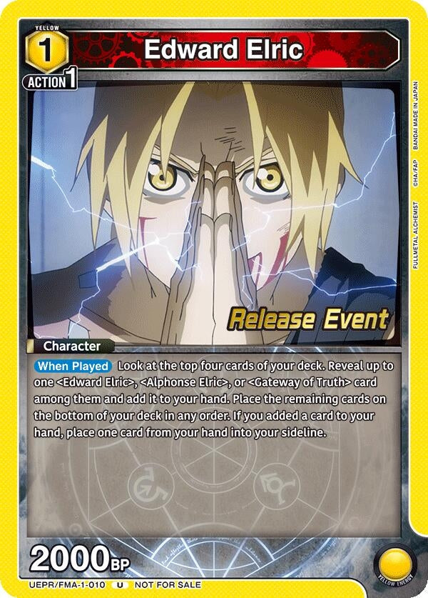 Image for Edward Elric (010) (UEPR/FMA-1-010) (UE09BT: FULLMETAL ALCHEMIST Release Event Cards) (UE09BT_RE) - Union Arena