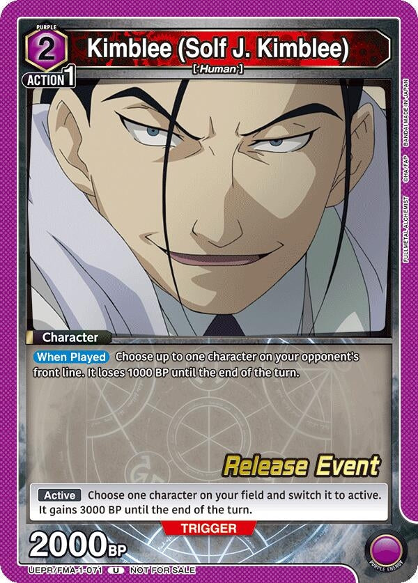 Image for Kimblee (Solf J. Kimblee) (071) (UEPR/FMA-1-071) (UE09BT: FULLMETAL ALCHEMIST Release Event Cards) (UE09BT_RE) - Union Arena