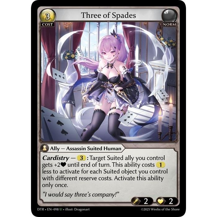 Image for Three of Spades (098) (Distorted Reflections) - Grand Archive TCG