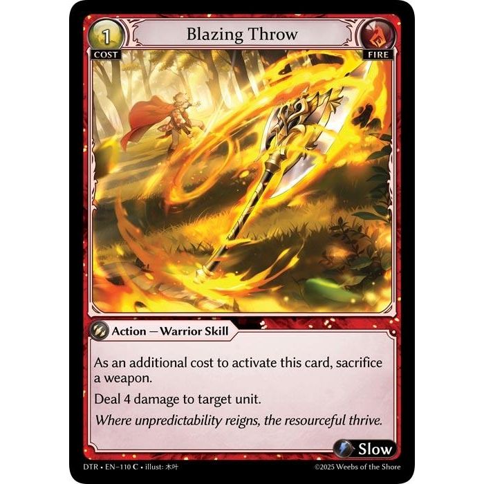 Image for Blazing Throw (110) (Distorted Reflections) - Grand Archive TCG