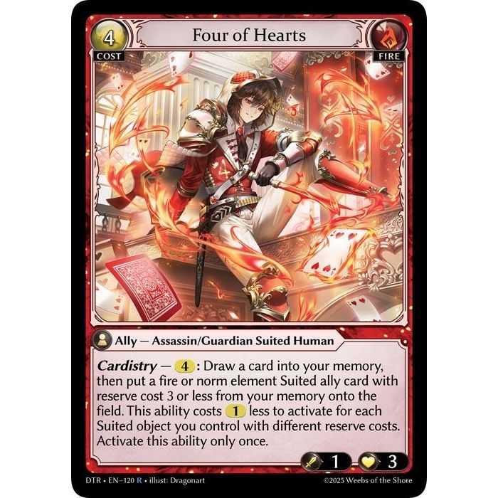 Image for Four of Hearts (120) (Distorted Reflections) - Grand Archive TCG
