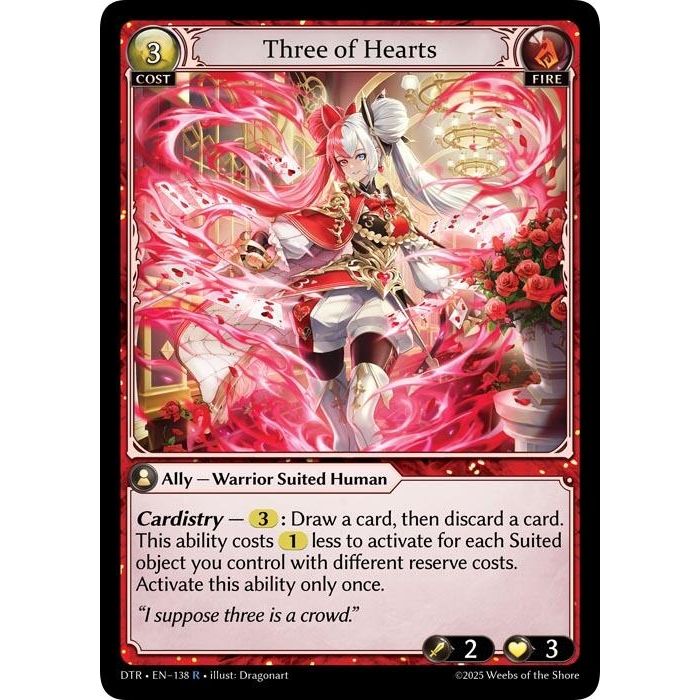 Image for Three of Hearts (138) (Distorted Reflections) - Grand Archive TCG