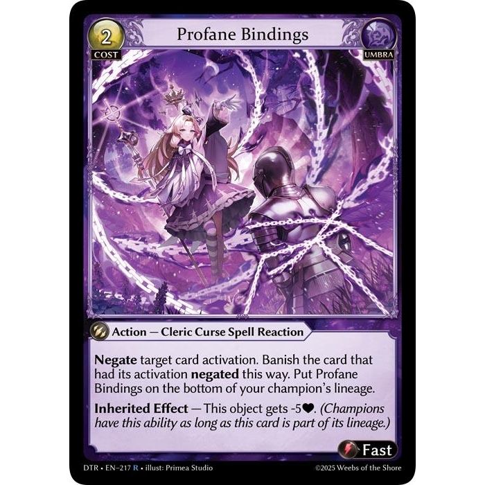 Image for Profane Bindings (217) (Distorted Reflections) - Grand Archive TCG