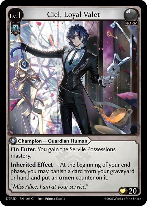Image for Ciel, Loyal Valet (3) (Distorted Reflections Starter Decks) (DTRSD) - Grand Archive TCG
