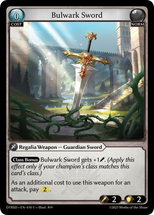 Image for Bulwark Sword (10) (Distorted Reflections Starter Decks) (DTRSD) - Grand Archive TCG