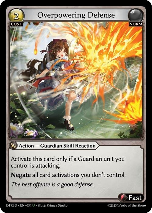 Image for Overpowering Defense (31) (Distorted Reflections Starter Decks) (DTRSD) - Grand Archive TCG