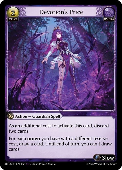 Image for Devotion's Price (55) (Distorted Reflections Starter Decks) (DTRSD) - Grand Archive TCG
